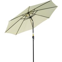3m Outdoor Garden Umbrella Tilting Garden Parasol 8 Ribs Crank Handle Balcony Garden Shade Aosom UK