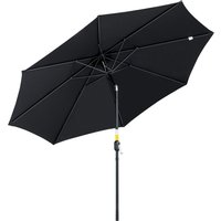 Large Garden Parasol Tilting Garden Umbrella 8 Ribs Crank Handle Outdoor Shade on Balcony Garden Aosom UK