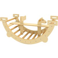 AIYAPLAY Structure d'escalade Montessori d'intérieur, arche 2 en 1 en bois, pour enfants 2-4 ans, 110x52x45 cm, bois naturel