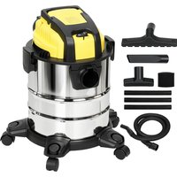HOMCOM Aspirapolvere umido e a secco, su ruote, sistema di filtri triplo, contenitore polvere 20 L Aosom Italy