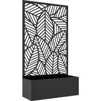 Outsunny Jardiniere balcon avec treillis Pot de fleur exterieur avec brise-vue paravent pour Pl