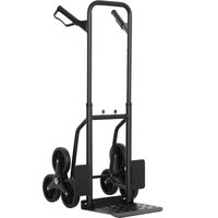 DURHAND Treppenkarre faltbar 120 kg 6 Räder, robuste Stahl-Sackkarre mit Teleskopgriffen, Transportkarre für Lager, Flughafen, sperrige & schwere Gegenstände, schwarz Aosom