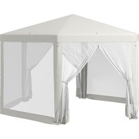 Outsunny Tonnelle barnum tente de réception hexagonale 10 m² style cosy métal polyester impermé