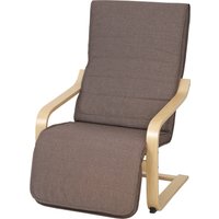 HOMCOM Fauteuil de salon avec repose-pieds réglable Fauteuil tapissé en lin synthétique pour bu