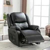 Adjustable Pull‑tab Recliner Side Storage Pocket Padded Cushions High‑back Armchair Elderly x 86W x cm Aosom UK