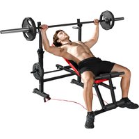 SPORTNOW Weight Training Bench 420 kg Capacity with Bar Support and Adjustable Backrest for Home Gym Training | Aosom Ireland