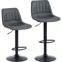 HOMCOM Set da 2 sgabelli da bar dal design retrò, con poggiapiedi, altezza regolabile, 43 cm x49,5 cm x 111 cm Aosom Italy