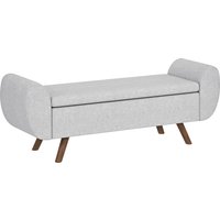 HOMCOM 53.8L Storage Bench with Linen Padded Seat and Armrests, for Living Room, Bedroom, Entryway, 132 x 42 x 50 cm, Gray | Aosom Ireland