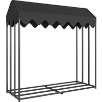 Outsunny Outdoor log rack, log shelf with 600D Oxford protective cover 1.9 m³ capacity, steel 186x70x185cm black | Aosom Ireland