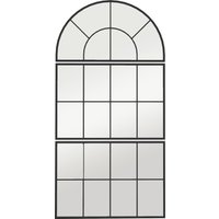 HOMCOM Arched wall mirror window-style wall mirror 3-piece set metal frame 76 x 43 cm black | Aosom Ireland