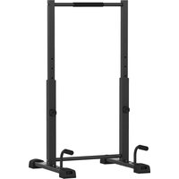 SPORTNOW Dip Station, Push-up Stand, 93-117 cm Height-Adjustable, 540 kg Load Capacity, Full-Body Training, Black | Aosom Ireland
