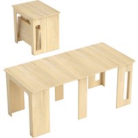 HOMCOM Dining table, Folding table, Extendable kitchen table, Dining room table, Particleboard, 60-180 x 85 x 75 cm, Natural | Aosom Ireland