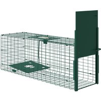 Outsunny Pest Animal Capture Cage, 1 Entrance, dim. 80L x 25l x 30H cm, dark green | Aosom Ireland