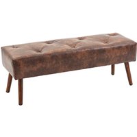 HOMCOM Bed-end bench button-tufted vintage style 114 x 38 x 42 cm wooden legs brown vintage-effect upholstery | Aosom Ireland