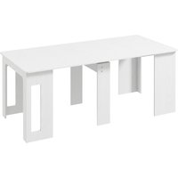 HOMCOM Dining table, folding table, extendable kitchen table, dining room table, particleboard, 60-180 x 85 x 75 cm, White | Aosom Ireland