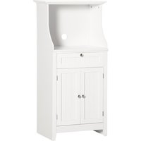 HOMCOM Microwave cabinet for kitchen with 1 drawer, 2 doors 60 x 40 x 122.5 cm - MDF - White | Aosom Ireland