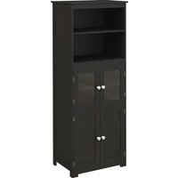 HOMCOM Kitchen cabinet sideboard hutch multi-storage unit dim. 60I x 30P x 162H cm black | Aosom Ireland