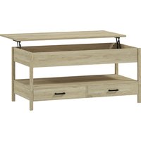 HOMCOM Lift-top Coffee Table, Coffee Table with Drawers and Hidden Compartment for Living Room, Home Office, Oak | Aosom Ireland