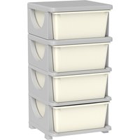 HOMCOM Four-Tier Kids Storage Boxes, with Four Drawers - White | Aosom Ireland