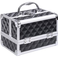 HOMCOM Makeup Case - 3-tier storage with mirror & lock, includes 2 keys dim. 20L x 15l x 15H cm black | Aosom Ireland