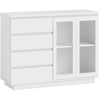 HOMCOM Buffet cabinet, Sideboard with 4 Drawers, 2 Glass Doors, Modern Design, MDF, White | Aosom Ireland