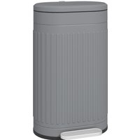HOMCOM 30 Litre Pedal Bin, Fingerprint Proof Kitchen Bin with Soft-close Lid, Metal Rubbish Bin with Foot Pedal and Removable Inner Bucket, Grey | Aosom Ireland