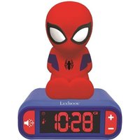 Réveil veilleuse digital LEXIBOOK - Spiderman - 3D lumineux et sonore - Rouge et bleu - Enfant