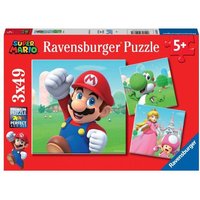 Puzzles 3x49 pieces Super Mario, Puzzle Enfant, Des 5 ans, 05186, Ravensburger