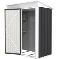 Outsunny Remise de jardin, remise extérieure en acier ondulé, design mural, étagères réglables, porte verrouillable gris foncé