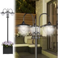 Outsunny Lampe d’Extérieur Lampadaire Lampe & Éclairage de Jardin LED 150/60 LM 4 Panneaux Solaires Intégrés Alliage d’Aluminium 60x55x189cm Noir