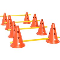 PawHut Dog Agility Equipment Set of Eight Cones, Eight Poles w/ Carry Bag, Four-Piece Adjustable Height Jumping Obstacles | Aosom Ireland