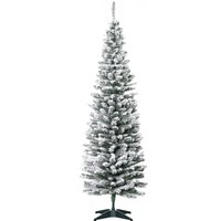 HOMCOM 180cm Albero di Natale Pino artificiale rivestito in floccaggio bianco con rami 390, base pieghevole rimovibile Aosom
