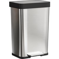 HOMCOM 60 L Trash Can with Foot Pedal, Stainless Steel Waste Bin with Soft-Close Lid, Silver | Aosom Ireland