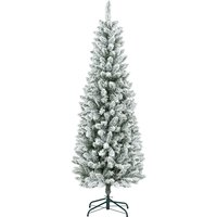 HOMCOM Albero di Natale 180cm con 479 Rami Innevati, Design Alto e Stretto con Base Pieghevole, Verde