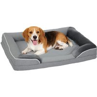PawHut Medium Dog Bed Cat Bed with Non-Slip Base Removable & Washable Cover 91.5x68.5x16.5 cm Gray | Aosom Ireland