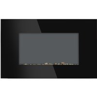 HOMCOM Camino Elettrico da Parete o Terra 2000W con Fiamma LED 7 Colori, Nero, 90x56x9.5cm