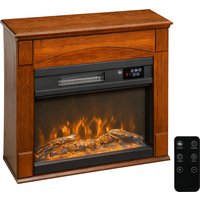 HOMCOM Caminetto elettrico 1000 W/2000 W, camino finto effetto fiamma 3D a 6 colori e 3 luminosità, 68,5x27,5x63 cm, marrone Aosom Italy
