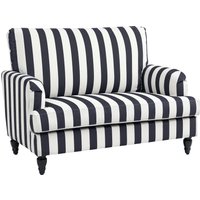 HOMCOM Fauteuil de salon avec assise large en velours à rayures avec ressorts en S, 115x82x82 cm, Noir et Blanc