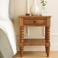 Solid Wood Spindle Bedside Table Durable Construction Console Table Drawer Shelf Storage x 45W x cm Aosom