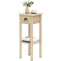 HOMCOM Table d'appoint rustique Table d'appoint pour canapé avec tiroir et étagère pour salon chambre 30x30x75 cm Bois naturel