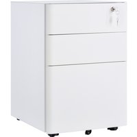 Vinsetto Fully Assembled 3 Drawer Steel Metal Filing Cabinet Lockable Rolling Vertical File Cabinet White