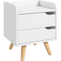 HOMCOM Comodino con 2 cassetti gambe mobiletto cucina in pino mobile per camera da letto soggiorno bianco 33 x 28 x 42cm Aosom Italy