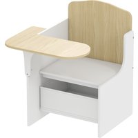 AIYAPLAY Kids Table and Chair Set, Children Desk and Chair with Storage Bins for Playing, Reading, Painting, for Ages 3-5, White | Aosom Ireland