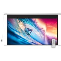 HOMCOM Écran pour projecteur 254 cm 16:9 motorisé avec télécommande, 251x8x168 cm, Blanc