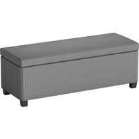 HOMCOM Corduroy end-of-bed storage bench with lid, for living room, bedroom, entryway, 112 x 42 x 40 cm, gray | Aosom Ireland