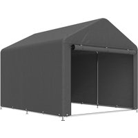 Outsunny Garden shed waterproof storage tent motorcycle shelter roll-up zippered door, 200 x 238 x 183 cm, dark gray | Aosom Ireland