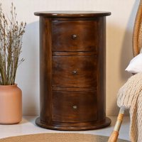 100% Solid Mango Wood Bedside Cabinet Drawer Stain Based Finish Desk Eco Conscious Build x 40W x cm Aosom
