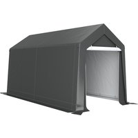 Outsunny Portable Shed, Garden Storage Shed with Window and Door for Motorcycles, Bicycles, 3.6 x 2.1m, Dark Grey Aosom UK
