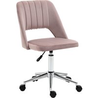 Aosom Vinsetto Armless VelvetFeel Office Chair Pink