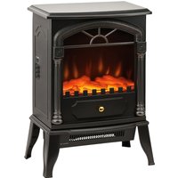 Electric Fireplace Stove Heater 3D Flame Effect 2000W 1000W Freestanding Portable Fireplace Adjustable Thermostat 2 Heat Settings Living Room